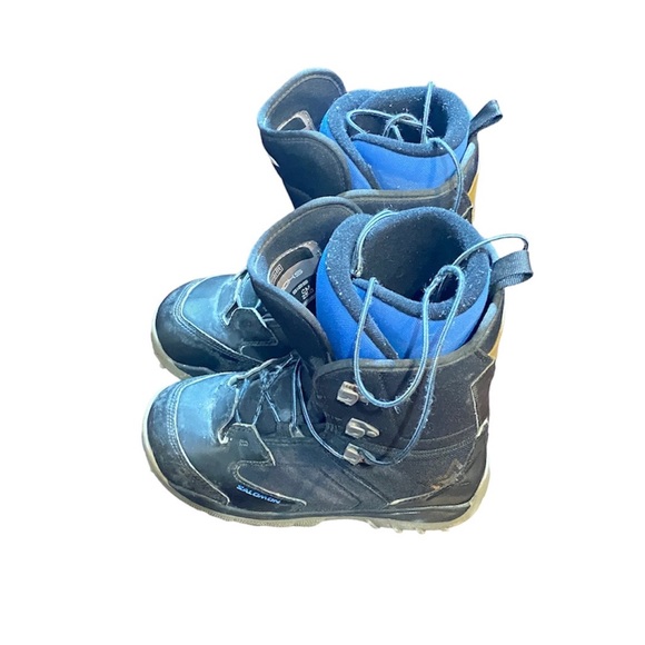 SALOMON KAMOOKS, THERMIC FIT, BLACK/Blue Snowboard Boots 6.5 - Picture 1 of 9